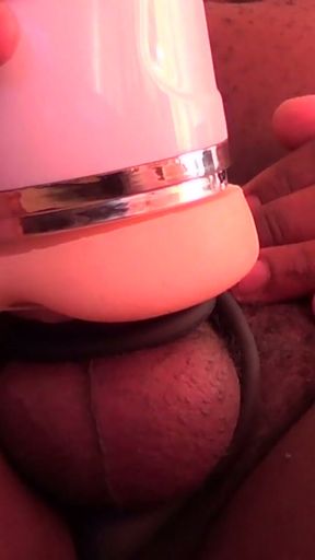 Got sooo horny after GF talked over the phone while away, so i used a replacement pussy   Clip 1