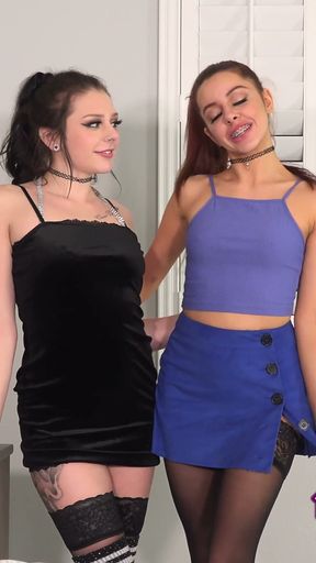 Mistresses Megan Sage &amp; Vanna Bardot share a stiff cock