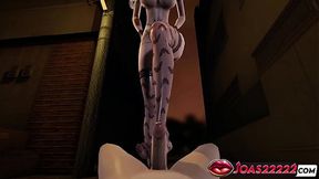 Halloween Witch Elsa: Sexy Anime Girl in Stockings - Intense Titjob and Footjob Stimulation!