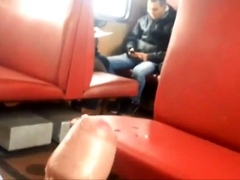 Big cum in train