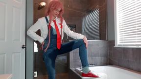 yuno gasai wetting denim overalls & panties sage eldritch