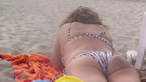 Cheating COUGAR gets caught on beach by her hubby