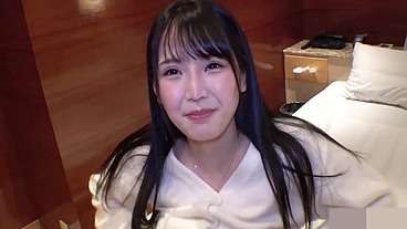 Married Japanese black-haired beauty, slender amateur. Blowjob and creampie sex. Uncensored, 1