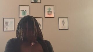 Big ebony cock solo masturbation on webcam: amateur twink with bbc