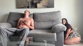Step Sis Prank Turns to Jerk Off & Anal Fuck