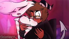 Angel Hazbin Hotel x OC gets destroyed gushing throats gaping creampie