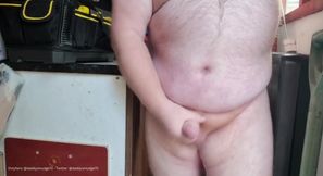 Daddy Cums in Shed
