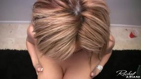 Rachel takes huge load all over her big tits