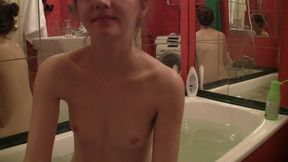 Wet Stepdaughter in a Hot Bath