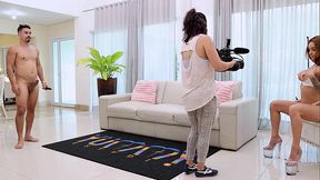 Behind the Scene from Cute young Brazilian Bruna Santos getting fisted by Allan Chocolate before and then intense 3 on 1 with DAP ,DP DPV ,footjob and a lot of pee drinking