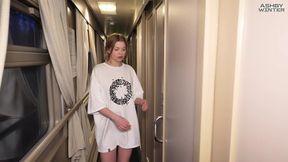 Unexpected Teen Sex on the Train  Wet T-shirt