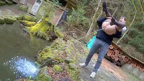 Japanese Slut's Wet Outdoor Enema - Publicly Humiliated & Drenched