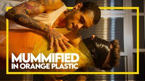 Mummified in Orange Plastic (1080p) Gay Bondage - Gay Domination - Mummification - Foot Fetish - BDSM