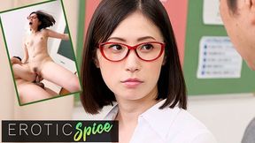 Blonde Japan beauty gets filthy adultery lessons, drippy cum-covered coochie gets creamed