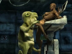 3D cartoon alien babe getting her pussy licked and fucked