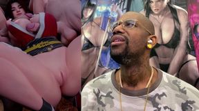 Thicc Fat Bald Pussy Mai Breast Fucking Two Gooner Cocks Until She Gets Cum Covered, Big Breast Kiriko Getting Heavy Backshots