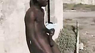 African Men Jerk Off Outdoors for Cash 2