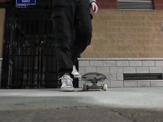 Skater Femboy Pees Hard Infront Of U Then Cums On Your Face????