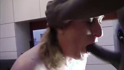 Naughty chick chokes on a huge black dick before anal ramming