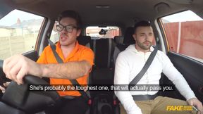 Fake Driving School - Big Tit Hot Brunette Jasmine Jae Flashes Max in a Car &amp; Pulls Him for Doggystyle Sex