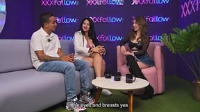 Colombian SEASONED BEAUTY Estella Osorio deepthroats and rides shy guy