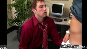 Office studs get naughty and fuck hard!