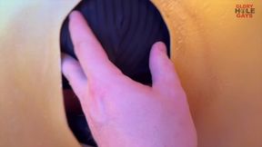 XL cock deep in mouth at gloryhole