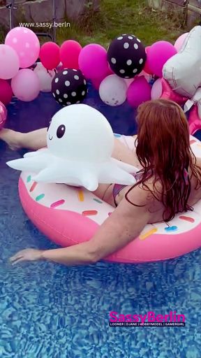 Just floating in my pool with some balloons