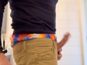 Edging, showing my cock and pre-cum, super horny!