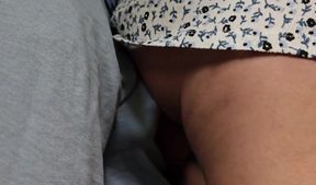 Prohibited touch on crowded train! The stranger crossed the line. He touched her butt with his penis and ejaculated in her underwear