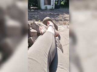 Danglin my sandals in the sun and have a fun my vieuw.