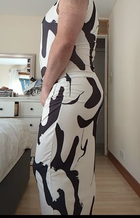 Wanking in My Wife's New Dress