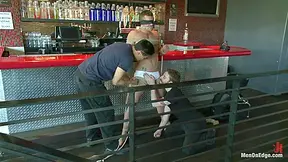 Muscled Bartender Gets Taken Down Bound And Edged