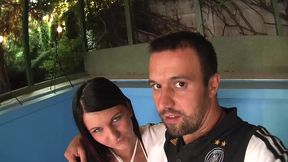 hot babe in a blowjob competition - who comes the fastest