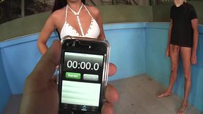 hot babe in a blowjob competition - who comes the fastest