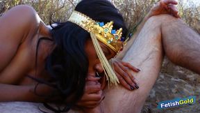 Indian beauty gets intense fucking from big white cock outdoor