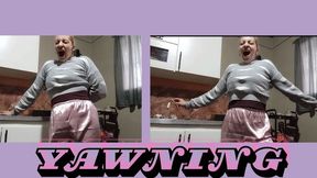 I just woke up yawning