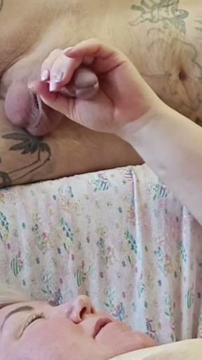 I jerk off my dick and cum in my girlfriend's mouth   Clip 1