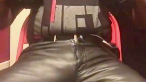 black dad leather jeans & gloves bbc rubbing to ejaculation