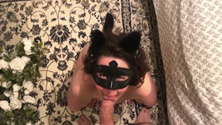 POV stepdaughter is disguised as a little pussy to seduce her stepdad ( clip 2)