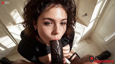 The goth girl really wanted to make money and I didn't refuse to cum inside her.[AI]
