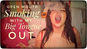 Smoking with my BIG tongue out | JOI & begging for your cum