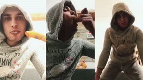 Femboy in Baby Pajamas Plays with an Intimate Toy Before Going to Bed