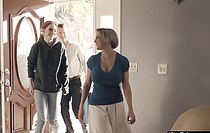 Sexy babes shared two big hard penises and rode it