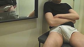 Amateur Boy Pees a Few Drops on His Flatmate's White Briefs