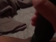 Transman’s cock spasming as he cums
