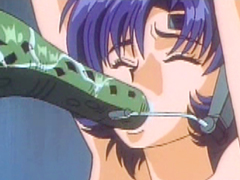 Caught hentai gets monster tentacles drilled