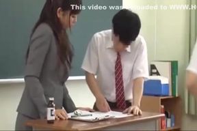 Japanese teacher needs to pee but gets fucked