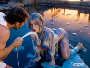 Milk Bomb Shower Turns Her On