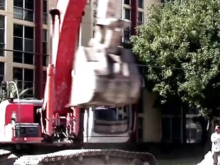 Golden-haired floozy gets banged by street worker
